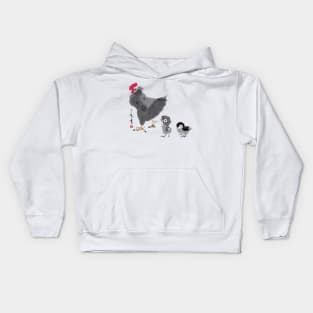 Annoyed Hen and Annoying Chicks Kids Hoodie